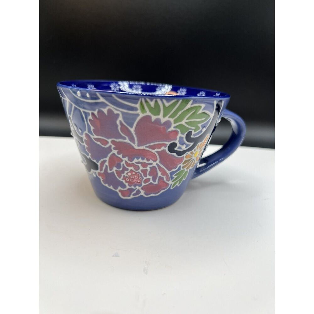 Yokohama Studio Blue Floral Hand Painted Ceramic Tea Coffee Mug